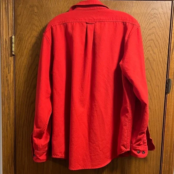 Filson Heavy Wool Shirt Jacket Red 100% Wool Cruiser Overshirt Men’s Large - Picture 2 of 4
